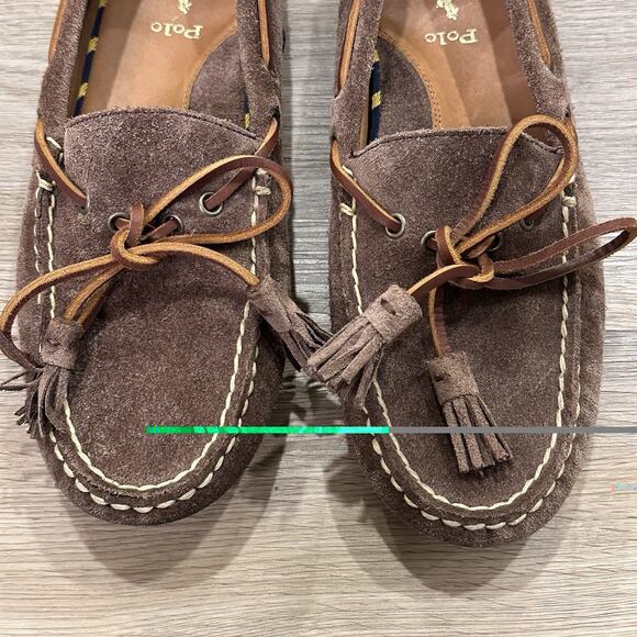 Polo Ralph Lauren Anders Loafer Men’s Sz 7 Driving Suede Leather Tassels Shoes - Picture 6 of 13